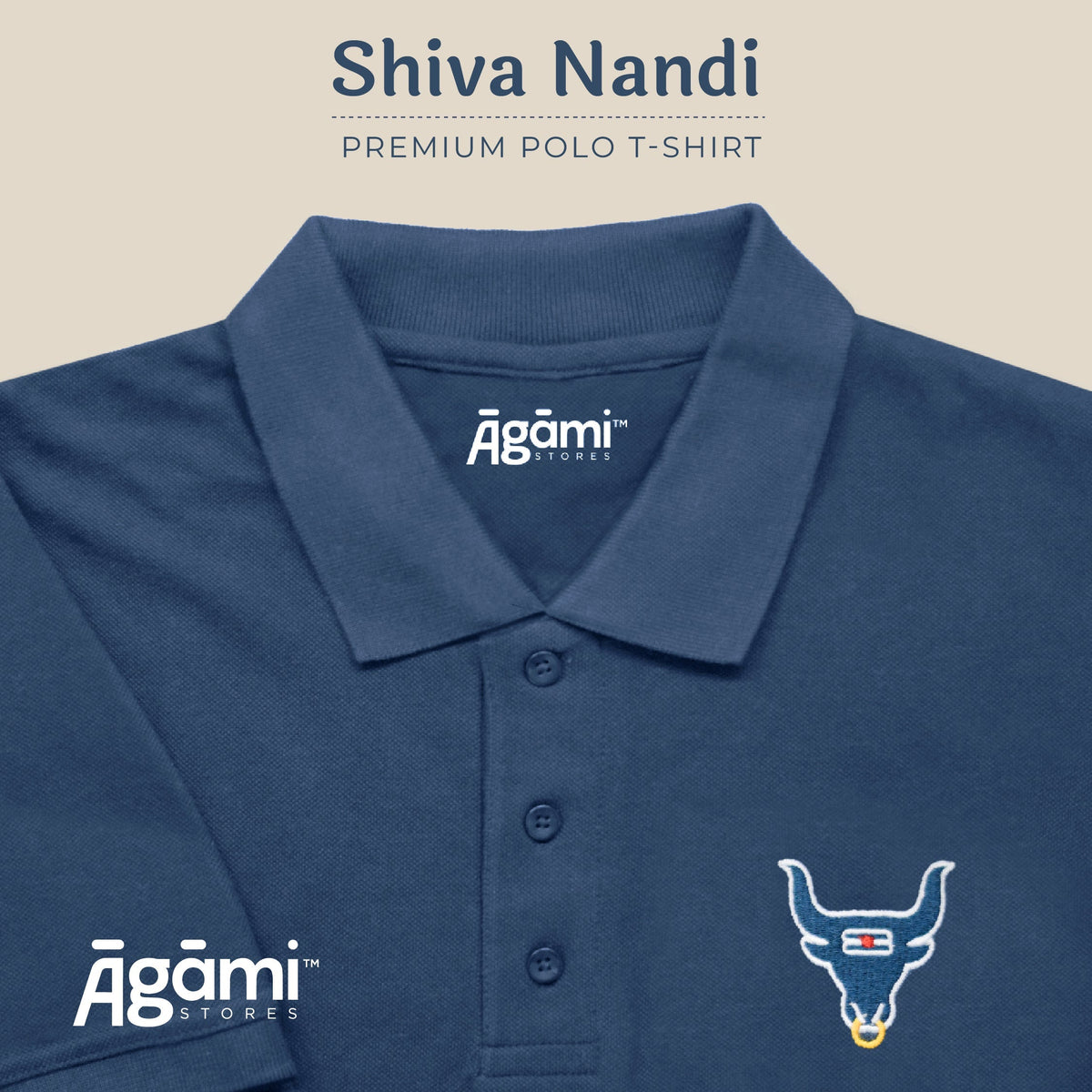 Shiva Nandi Polo T-Shirt - Denim Blue