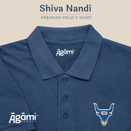 Shiva Nandi Polo T-Shirt - Denim Blue