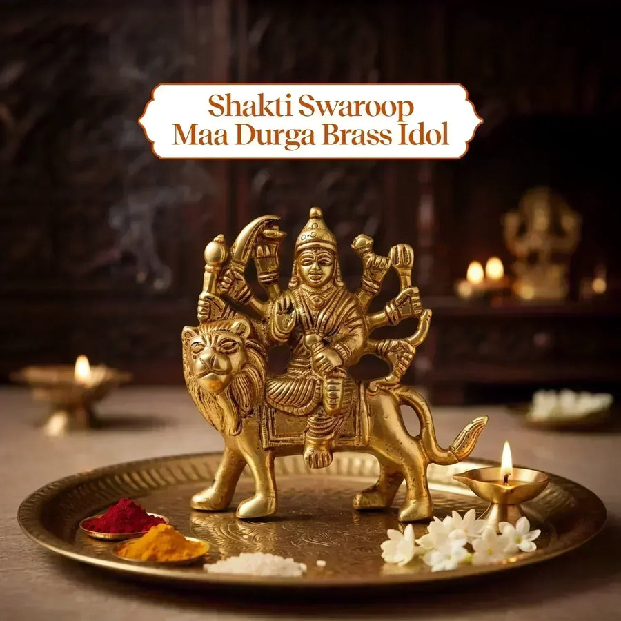 Pujashree Shakti Swaroop Durga Ji Brass Idol for Home Mandir