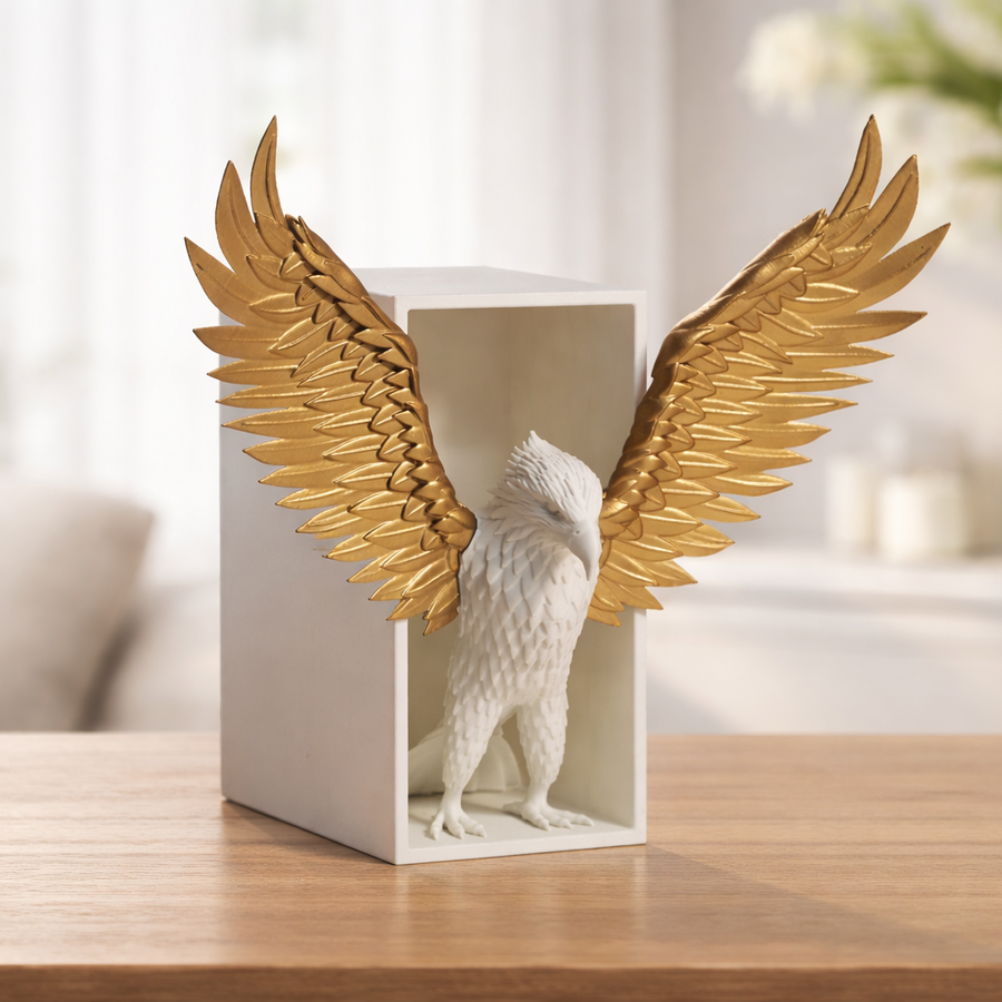 Garud-inspired decorative bookend for shelf and office