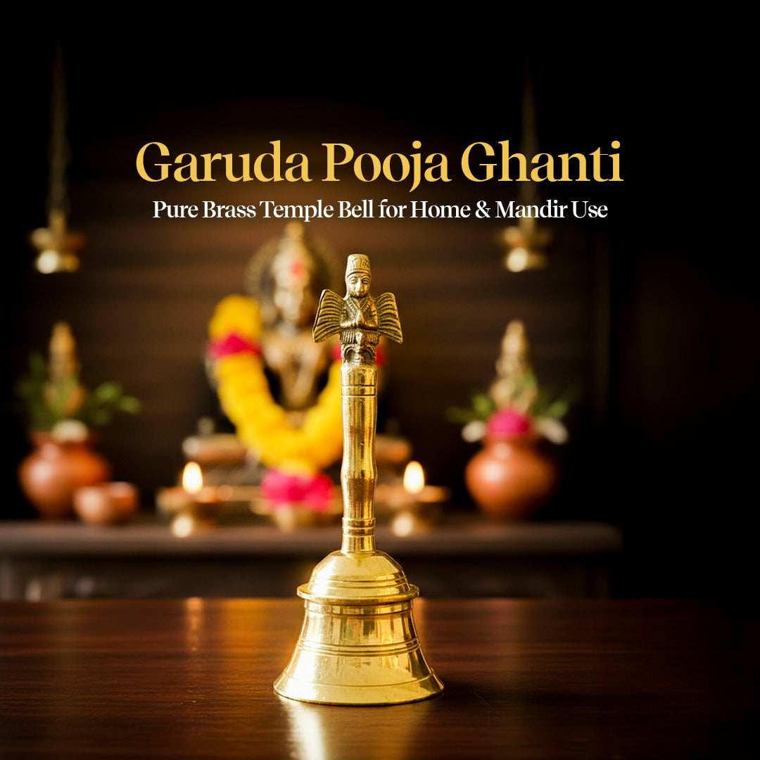 Kuber Puja Combo – Brass Kuber Diya & Garud Ghanti for Daily Puja by Pujashree | Sanatana Journey