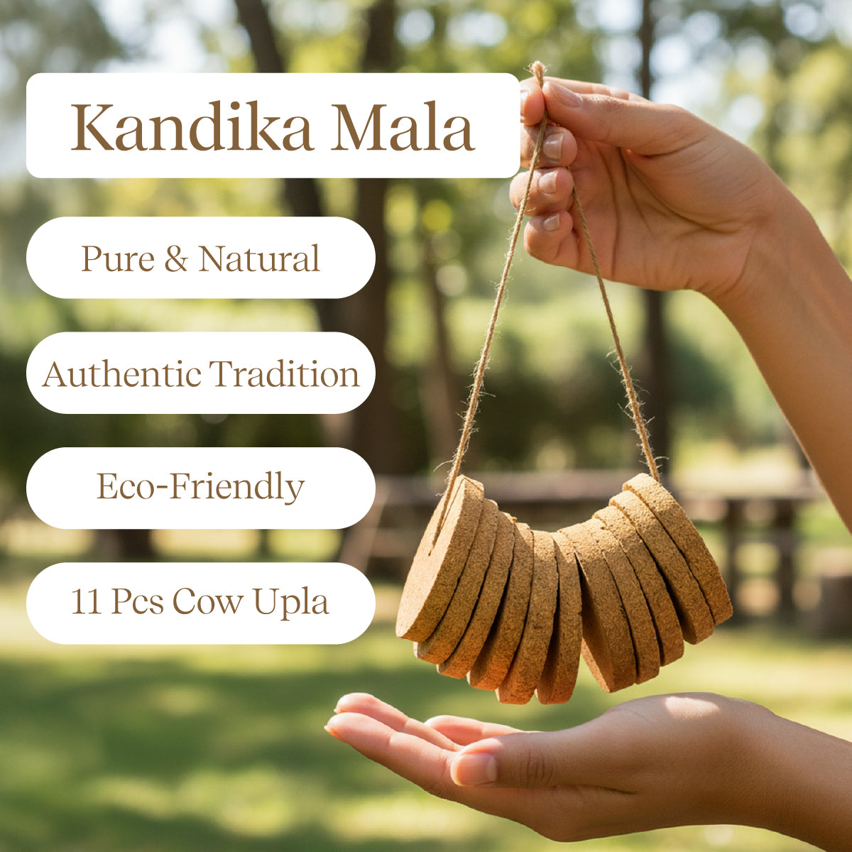11 pcs Cow Upla Kandika Mala | Sacred Gomay Offering for Hawan & Puja by Pujashree | Sanatana Journey