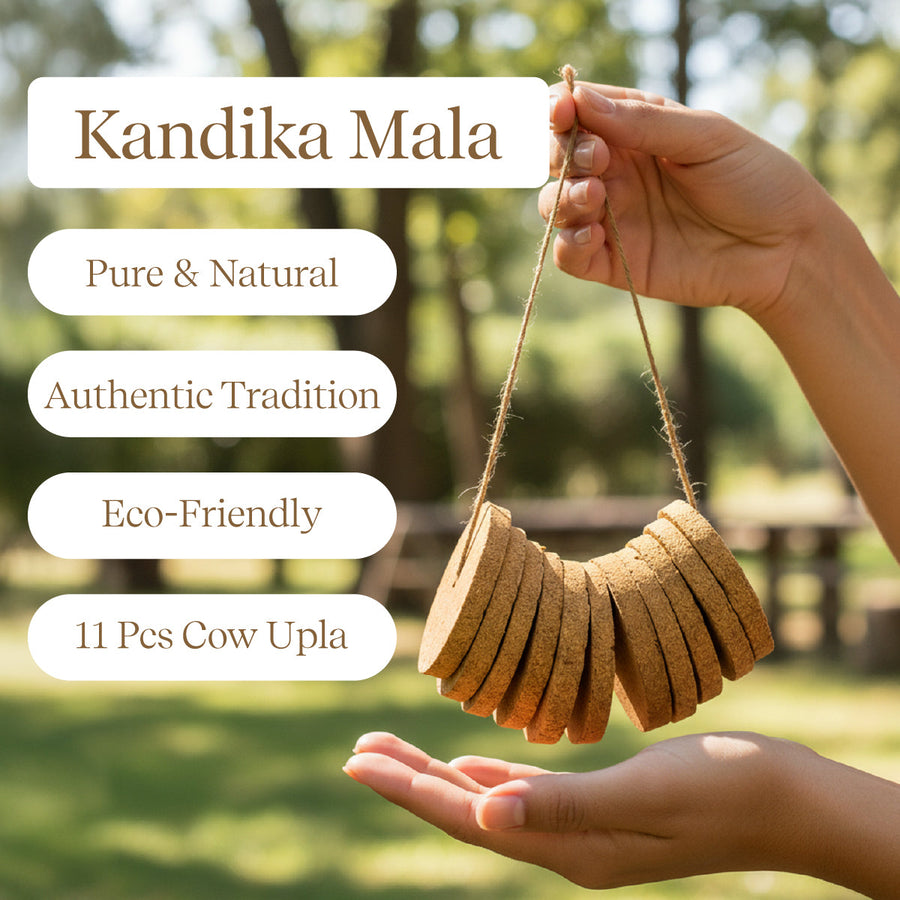 11 pcs Cow Upla Kandika Mala | Sacred Gomay Offering for Hawan & Puja by Pujashree | Sanatana Journey