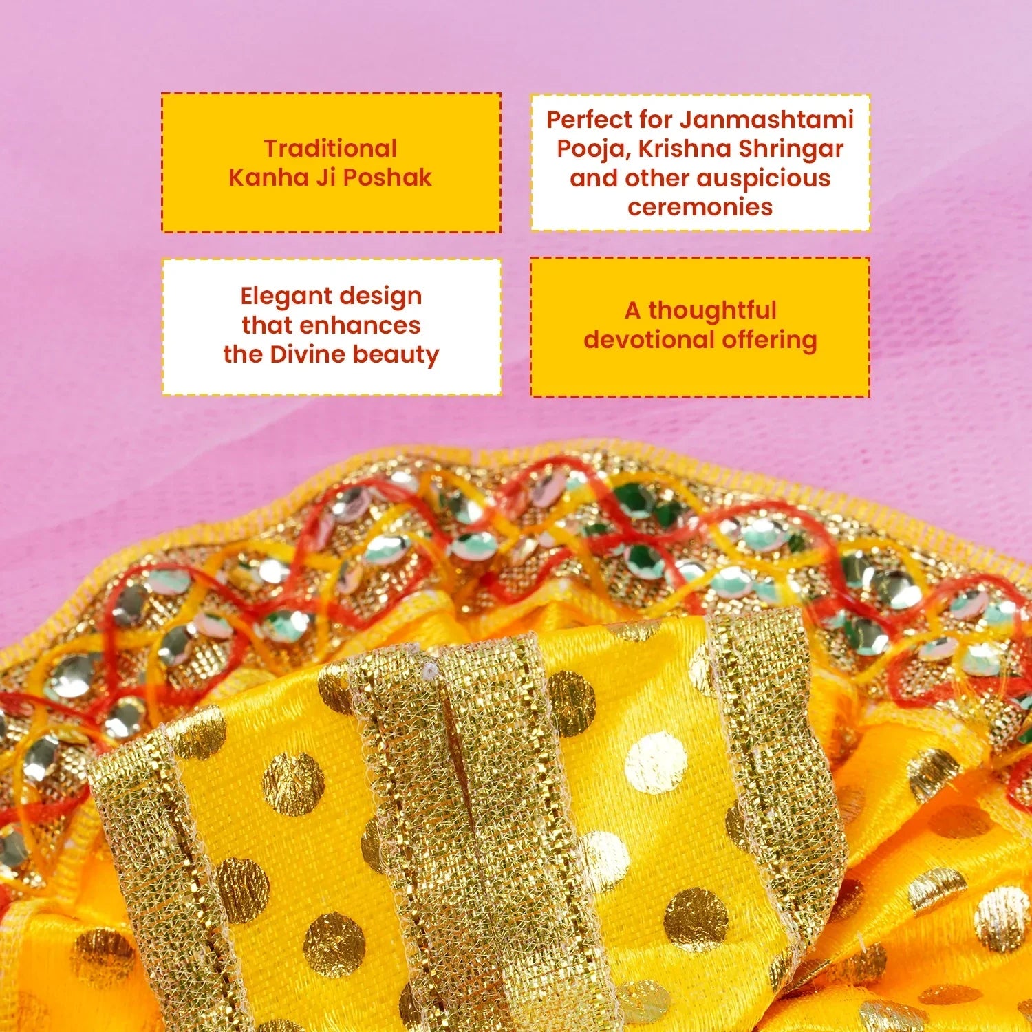 Kanha Ji Ki Poshak with Mukut (Size 2)