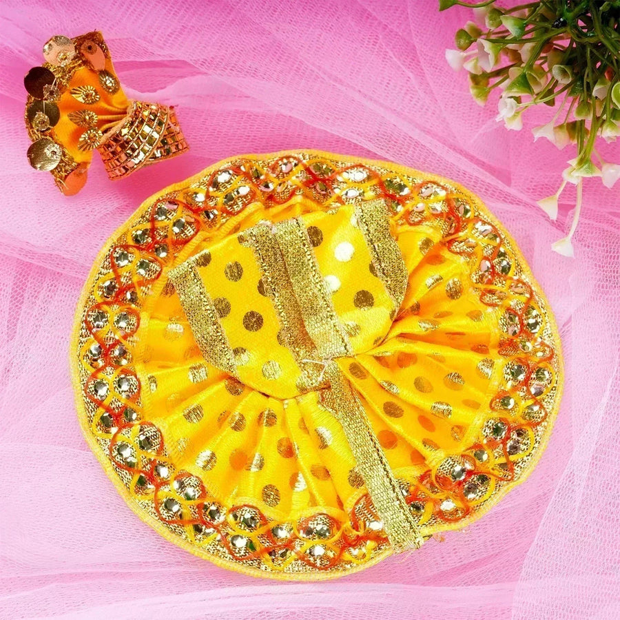 Kanha Ji Ki Poshak with Mukut (Size 2) by Pujashree | Sanatana Journey