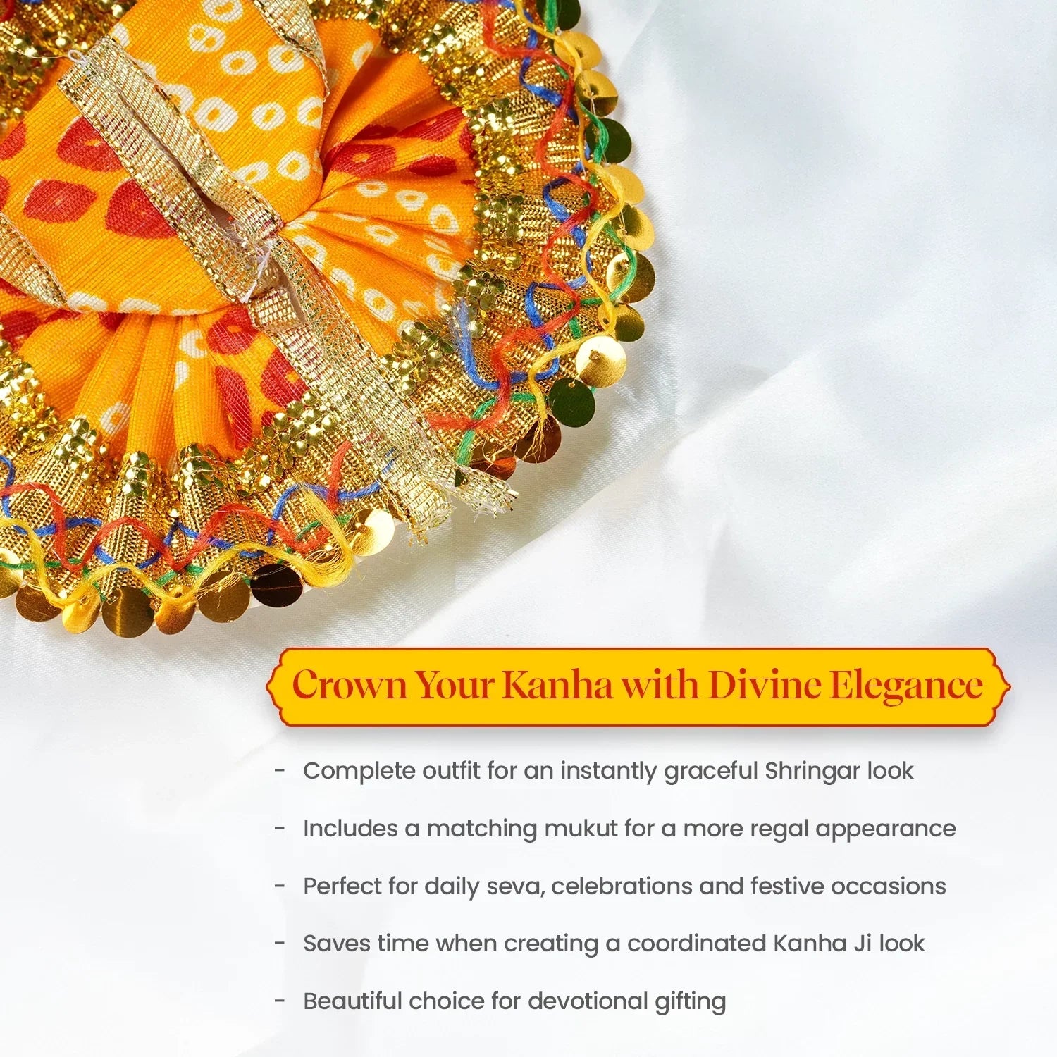Kanha Ji Ki Poshak with Mukut (Size 2)