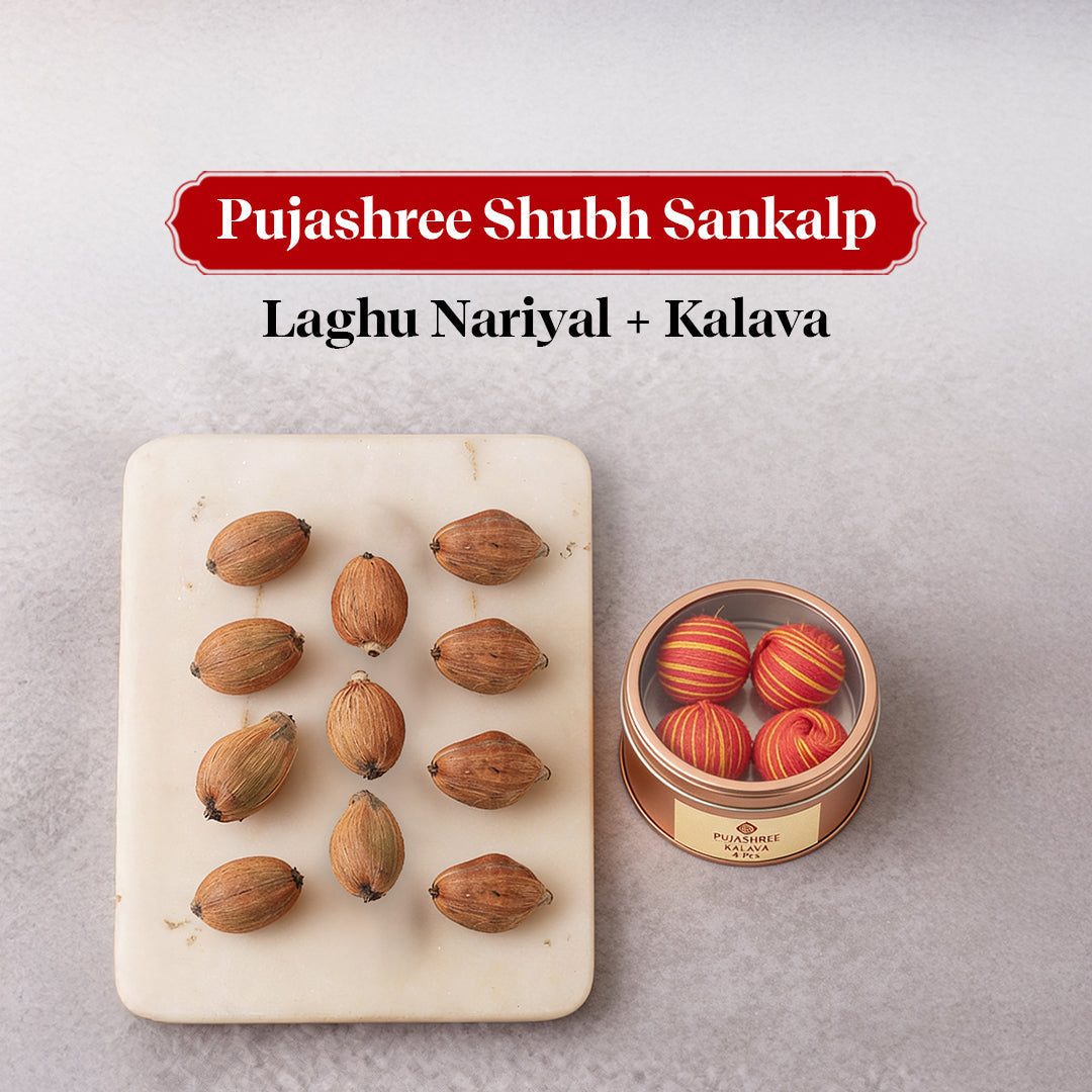 Puja Sankalp Combo – Laghu Nariyal & Kalava for Sankalp & Puja by Pujashree | Sanatana Journey