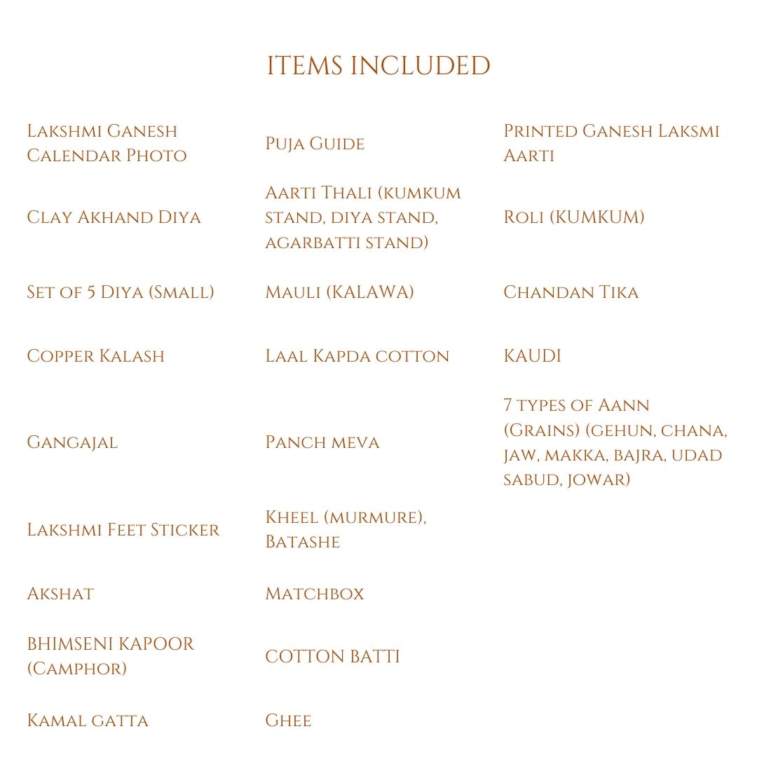 Lakshmi Pooja Samagri List