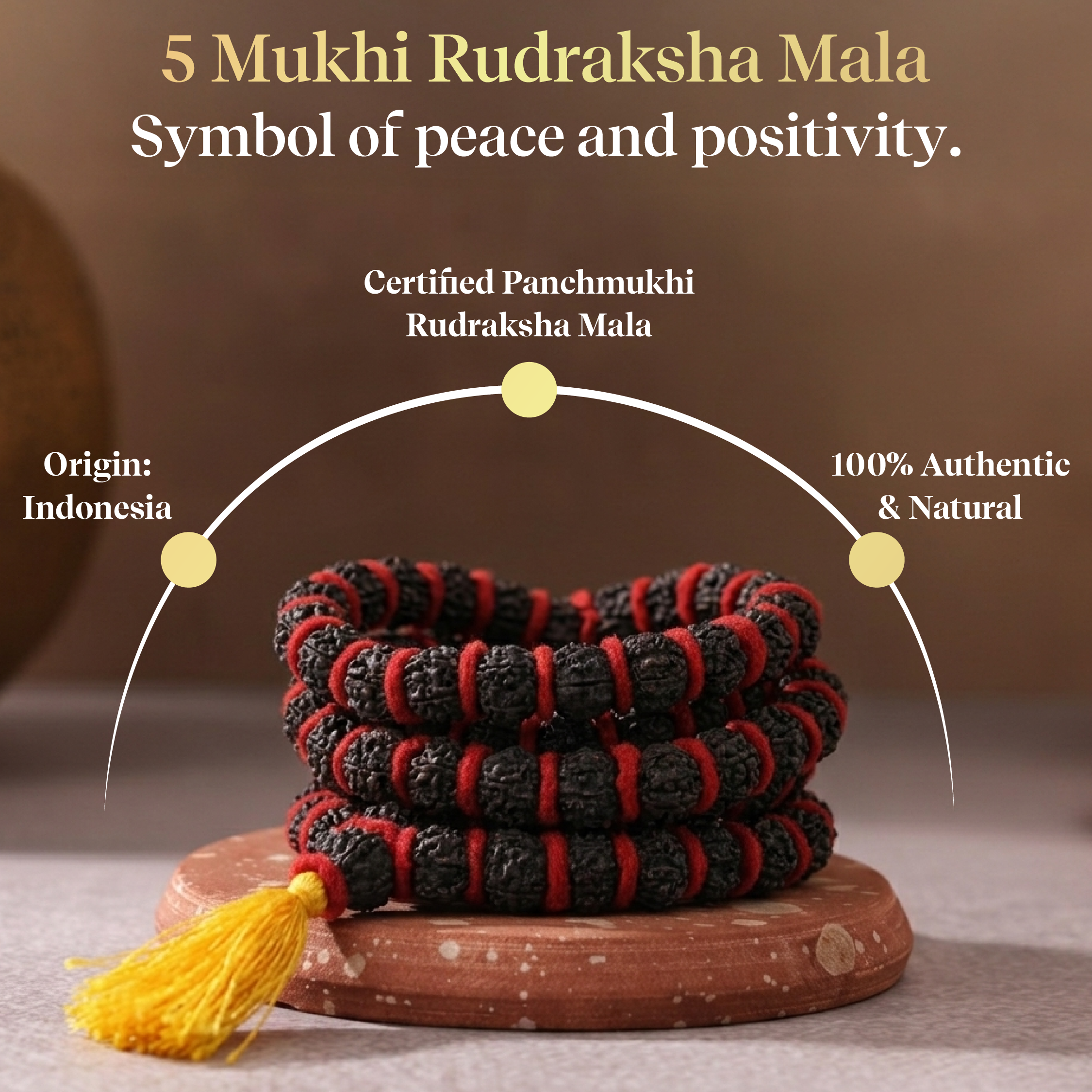 Panchmukhi Rudraksha Mala Large (21MM)  – For Deep Meditation & Spiritual Power