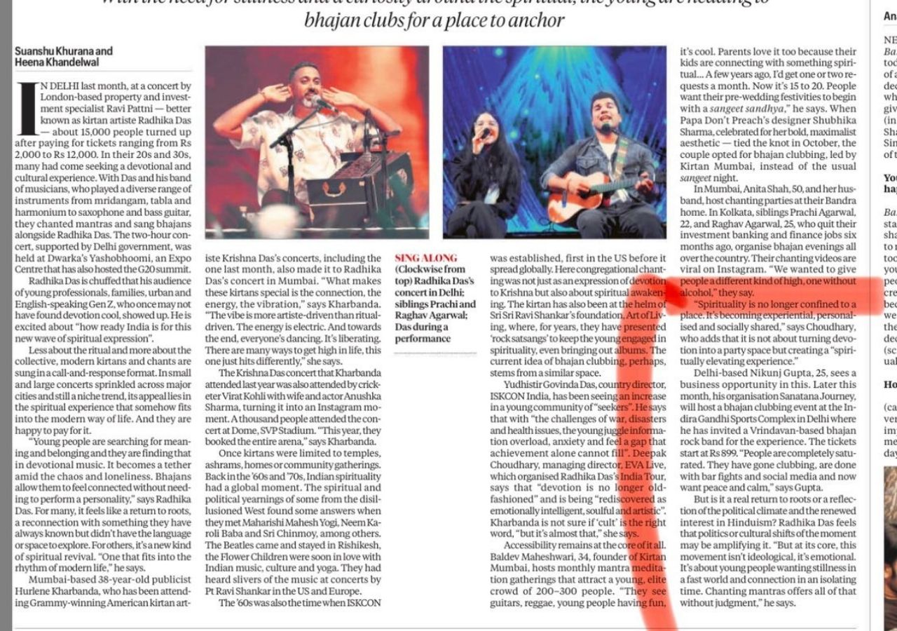 Media Coverage Bhajan Clubbing Event By Nikunj Gupta