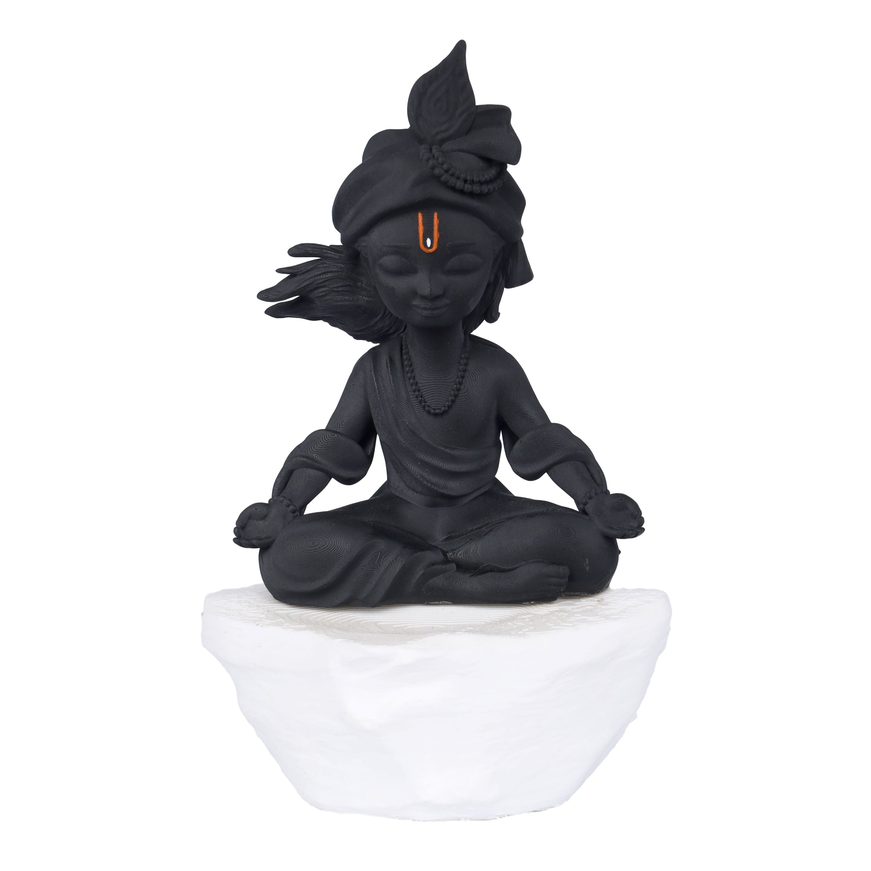 Black Meditating Krishna idol display view