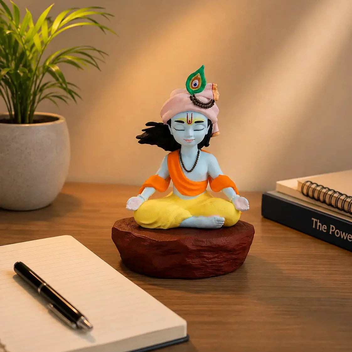 Meditating Krishna idol in dhyan pose by Quantum Legends