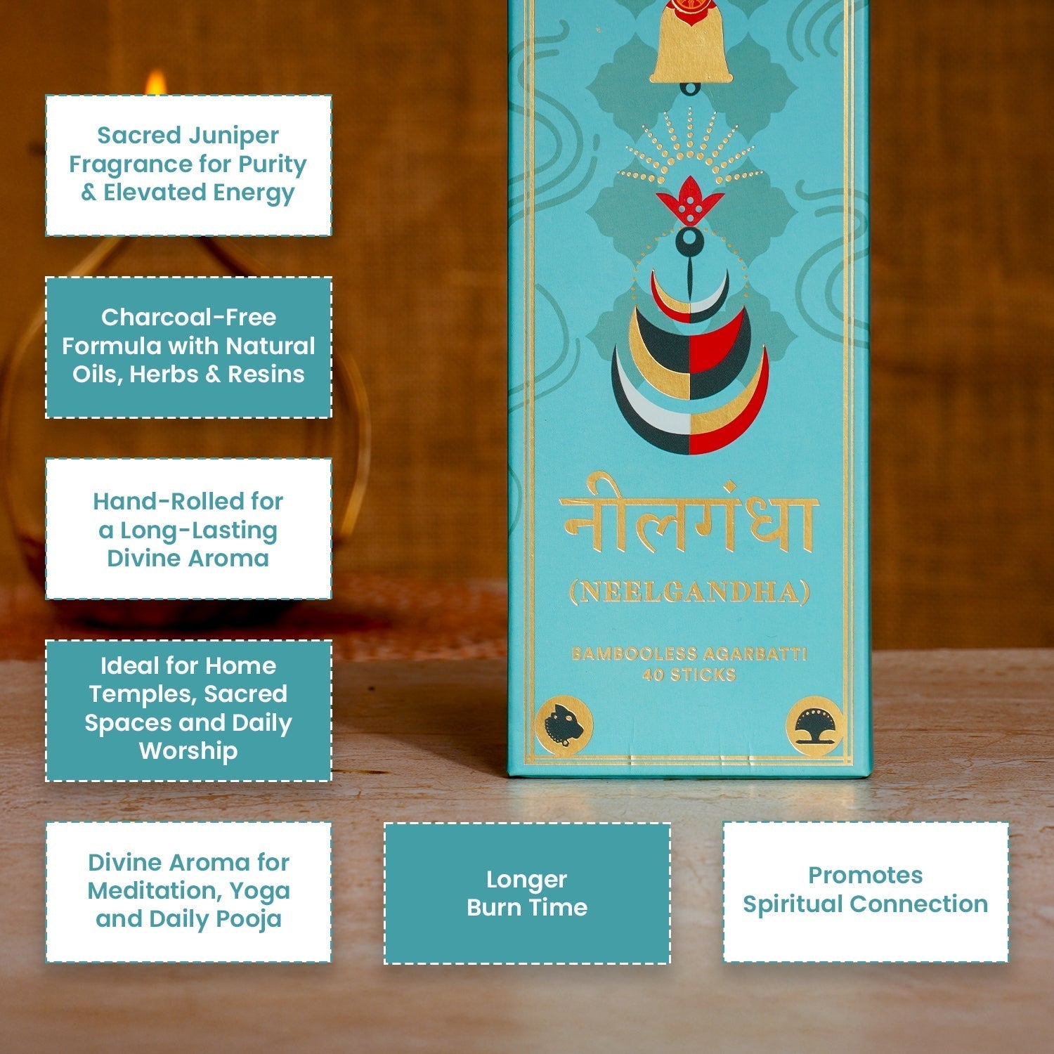 Neelgandha Bambooless Agarbatti ) – Crisp Juniper Wood Aroma for Purity & Elevated Energy