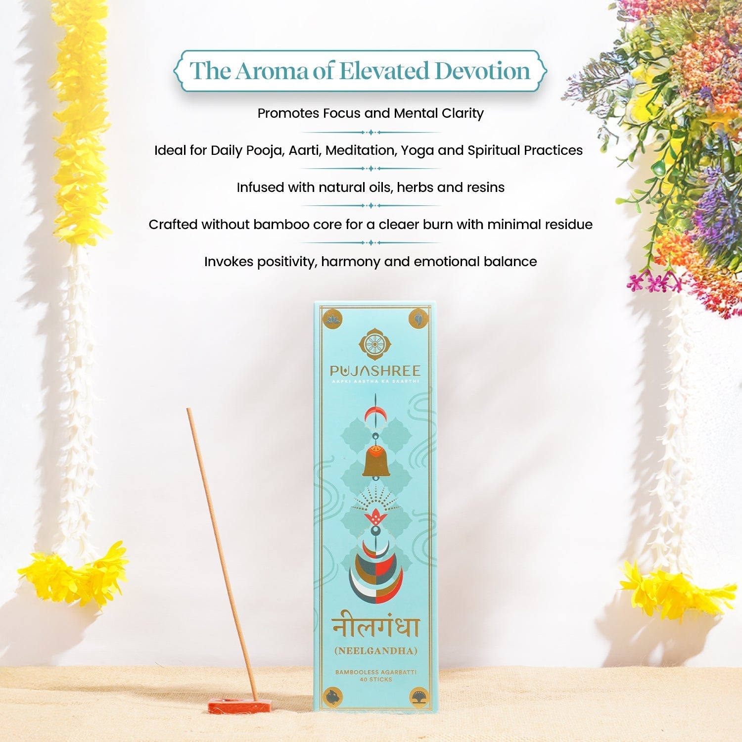 Neelgandha Bambooless Agarbatti ) – Crisp Juniper Wood Aroma for Purity & Elevated Energy
