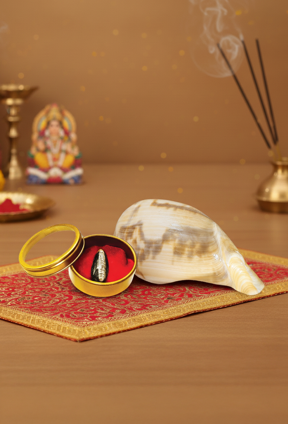Kuber Blessings Combo – Kuber Shankh & Kuber Stone for Wealth & Luck by Pujashree | Sanatana Journey