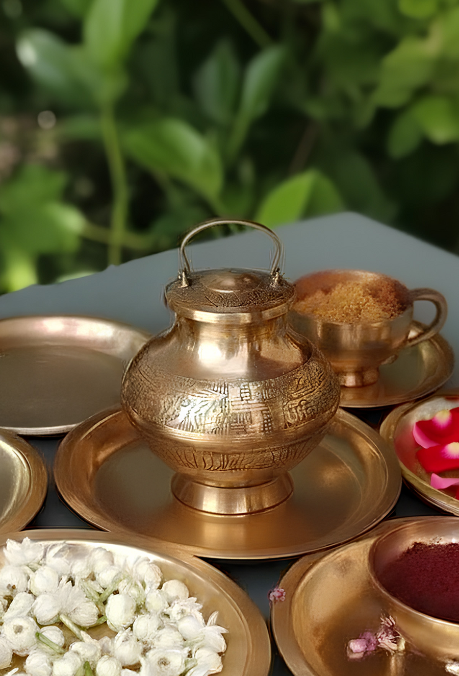 Pavitr Gangajal Combo – Gangajal, Gangajali Lota & Gulab Jal for Pure Puja Rituals by Pujashree | Sanatana Journey