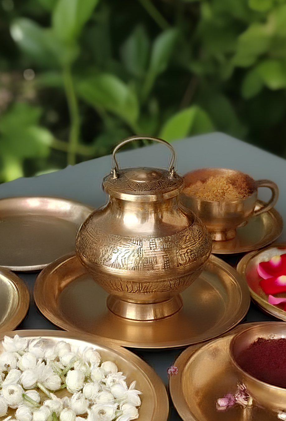 Pavitr Gangajal Combo – Gangajal, Gangajali Lota & Gulab Jal for Pure Puja Rituals by Pujashree | Sanatana Journey