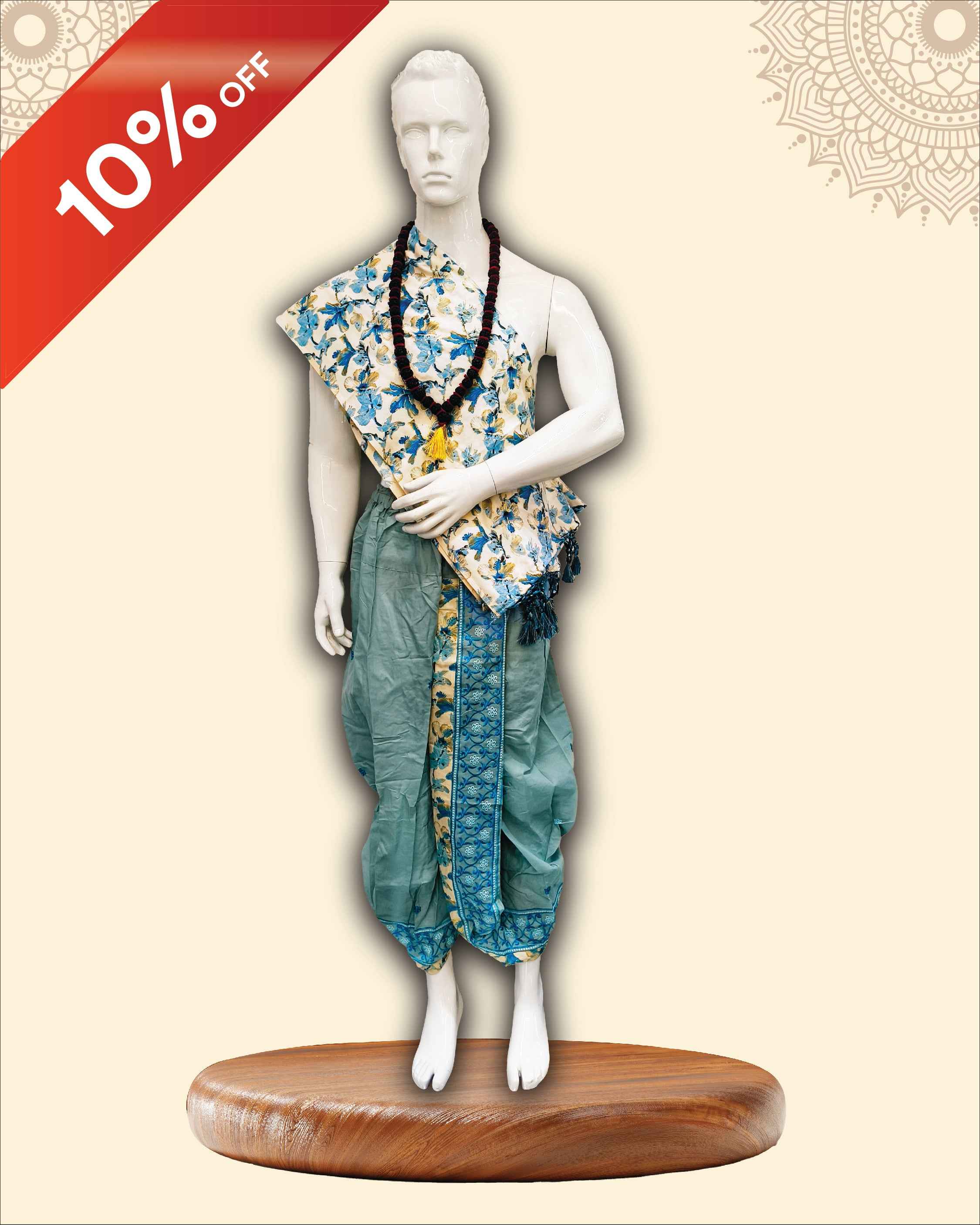 Angvastra – Cotton Dhoti & Angvastra Set by Pujashree | Sanatana Journey