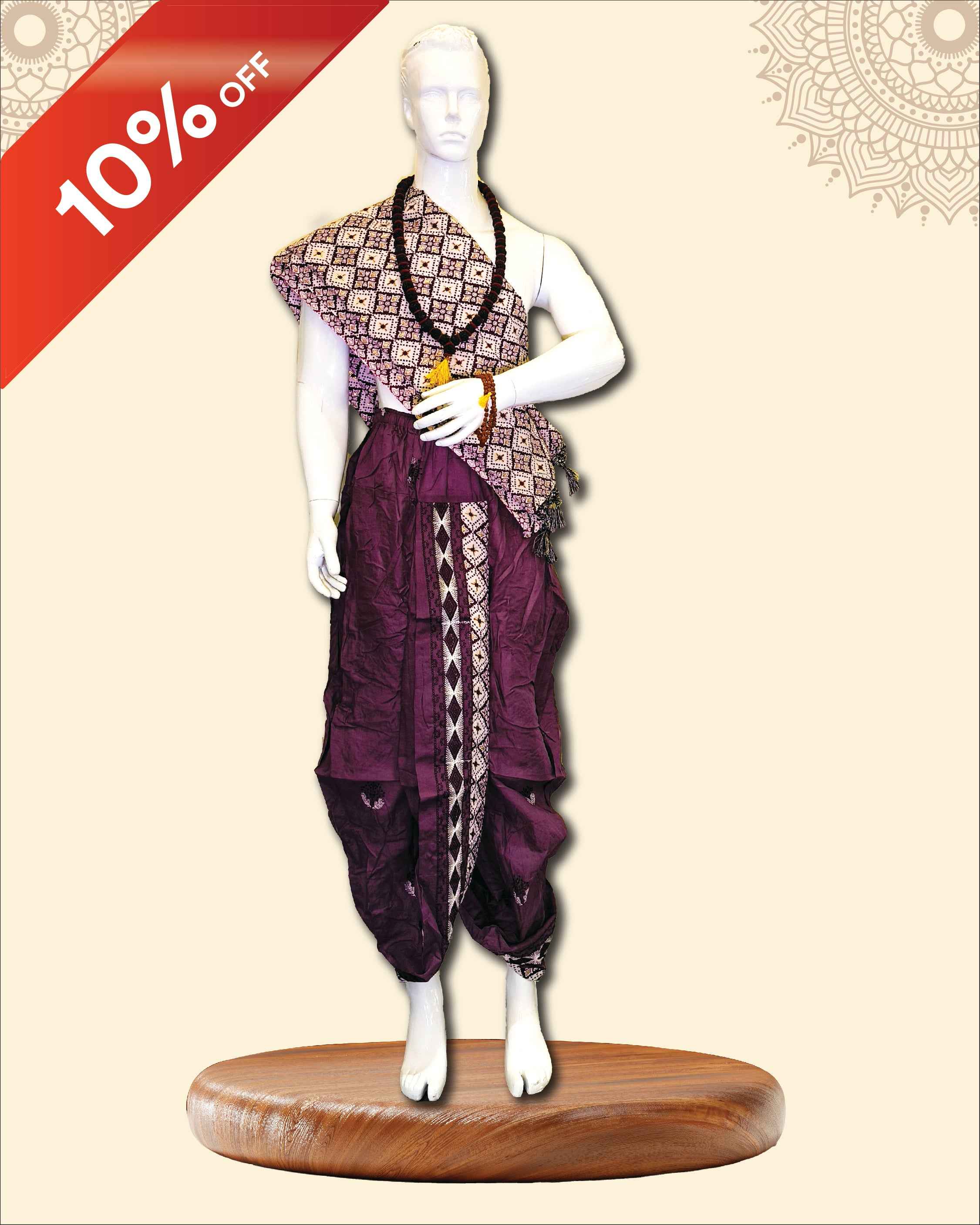Angvastra – Cotton Dhoti & Angvastra Set by Pujashree | Sanatana Journey
