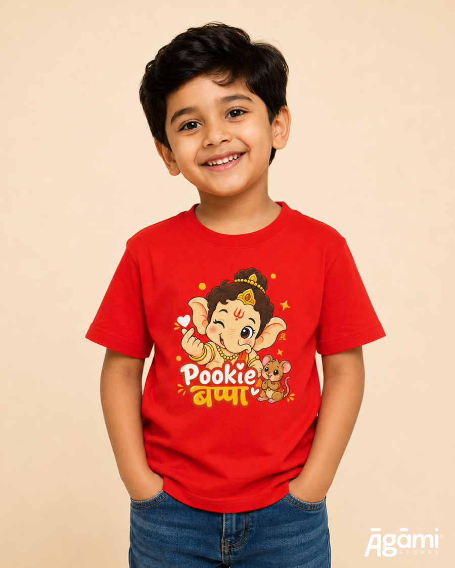 Pookie Bappa Ganesh Kids' T-Shirt - Red