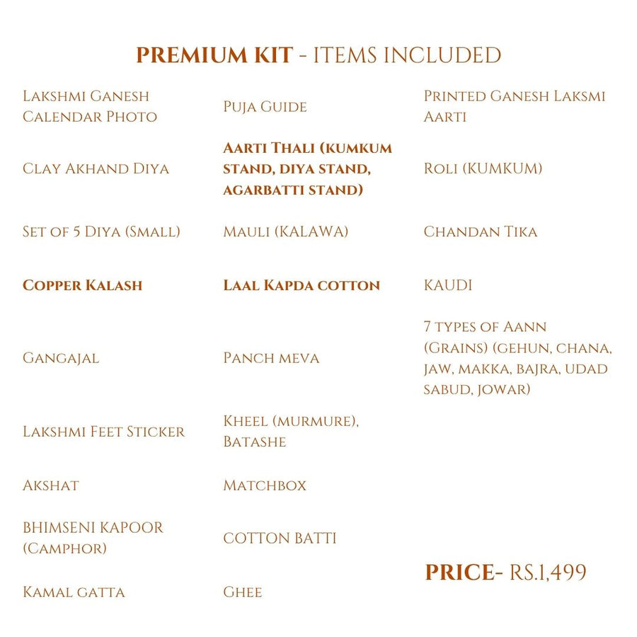 Lakshmi Pooja Premium Kit features