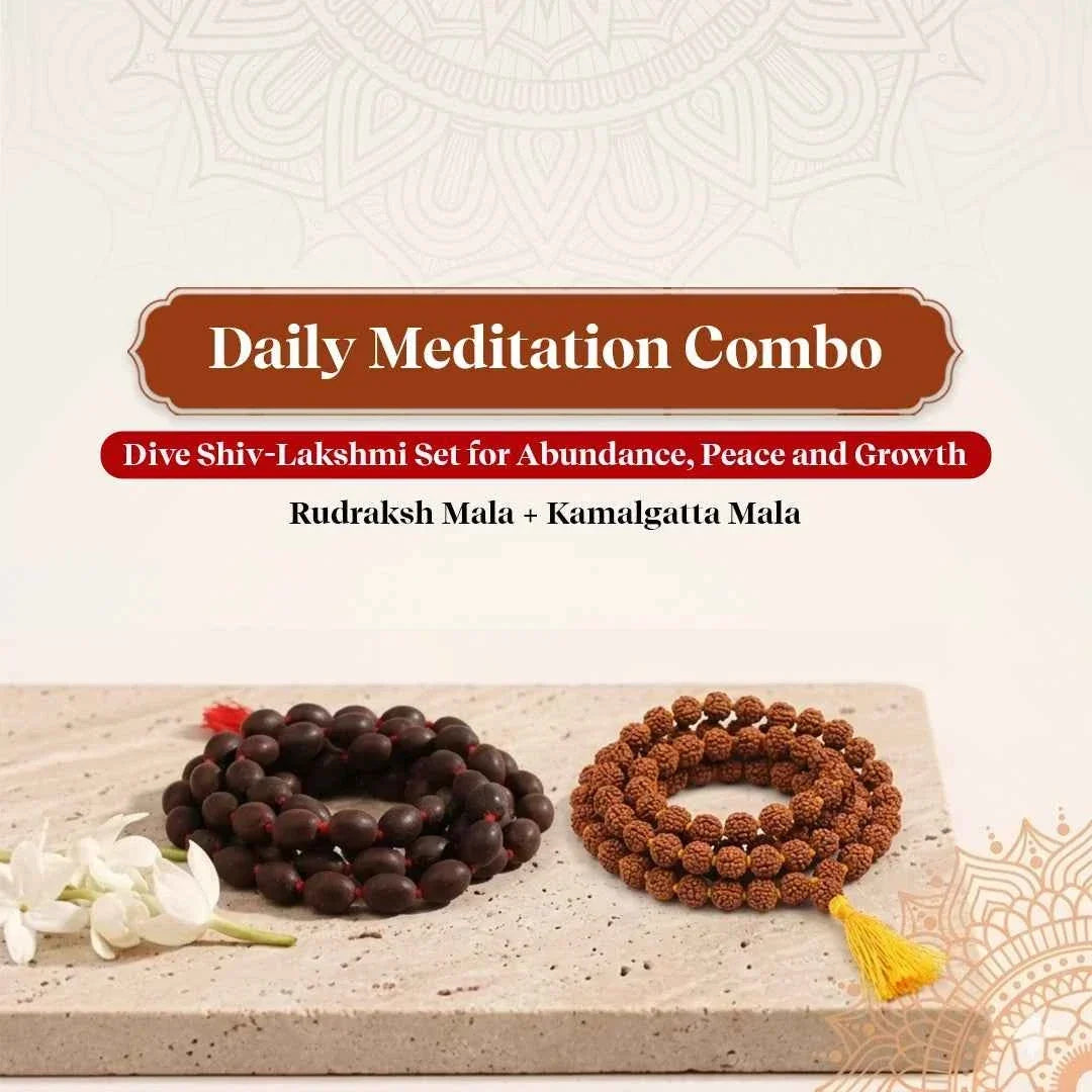 Daily Meditation Combo | Rudraksh Mala & Kamalgatta Mala