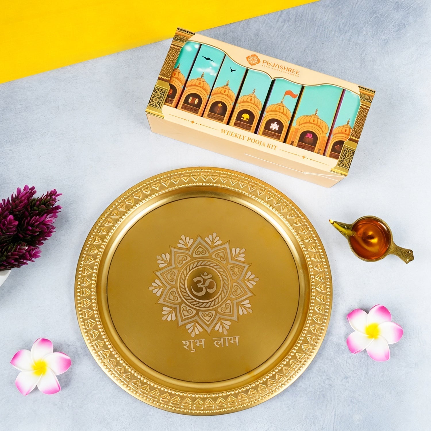 Dainik Pooja Combo - Complete Weekly Pooja Kit with Pooja Thali (All-in-One Set)