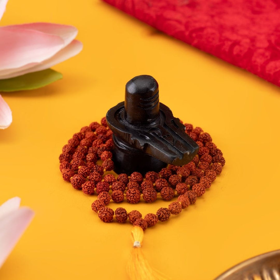 Shiv Sadhna Combo – Shivling and 5 Mukhi Rudraksha Mala