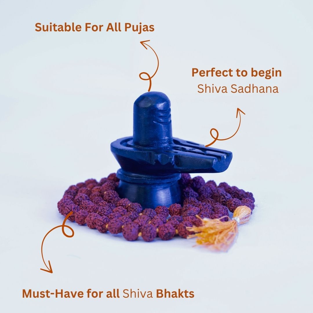 Shivling and 5 Mukhi Rudraksh Mala