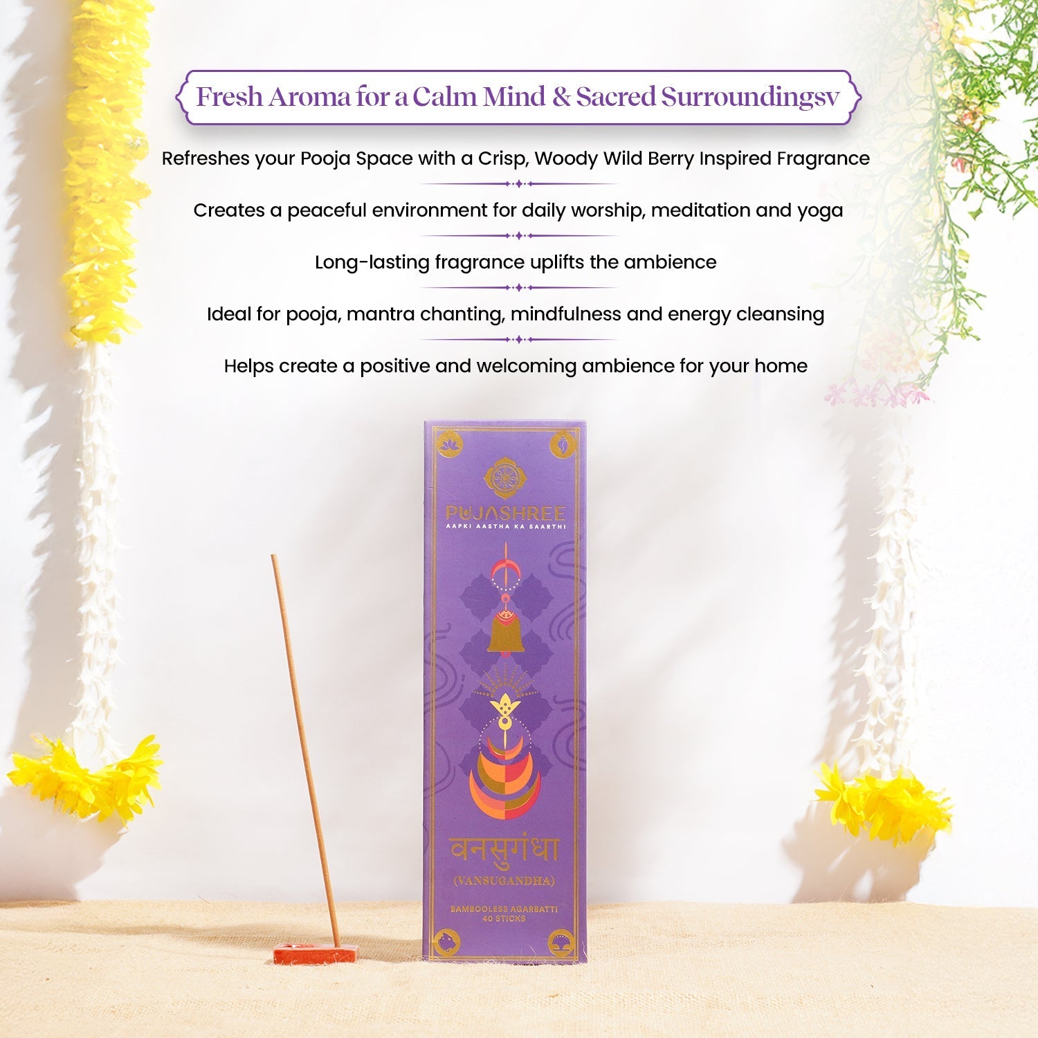 Vansugandha Bambooless Agarbatti – Fresh Aroma for a Calm Mind & Sacred Surroundings