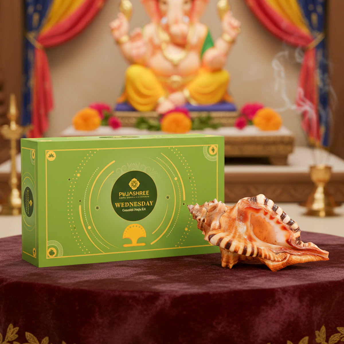 Complete Ganeshji Pooja Samagri Kit with Shankh - Combo