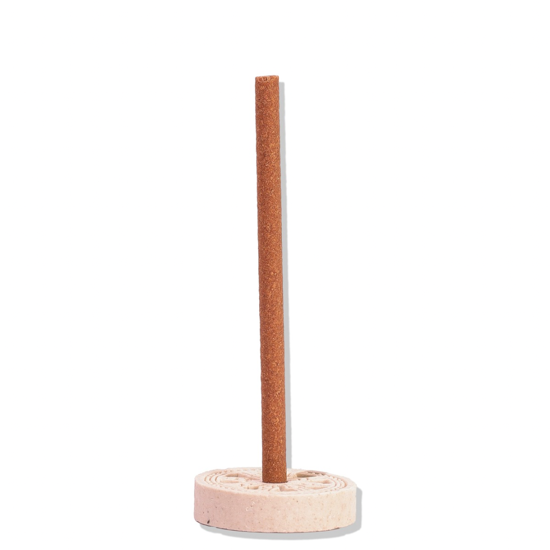 Single Bela incense stick with holder on white - Sanatana Journey