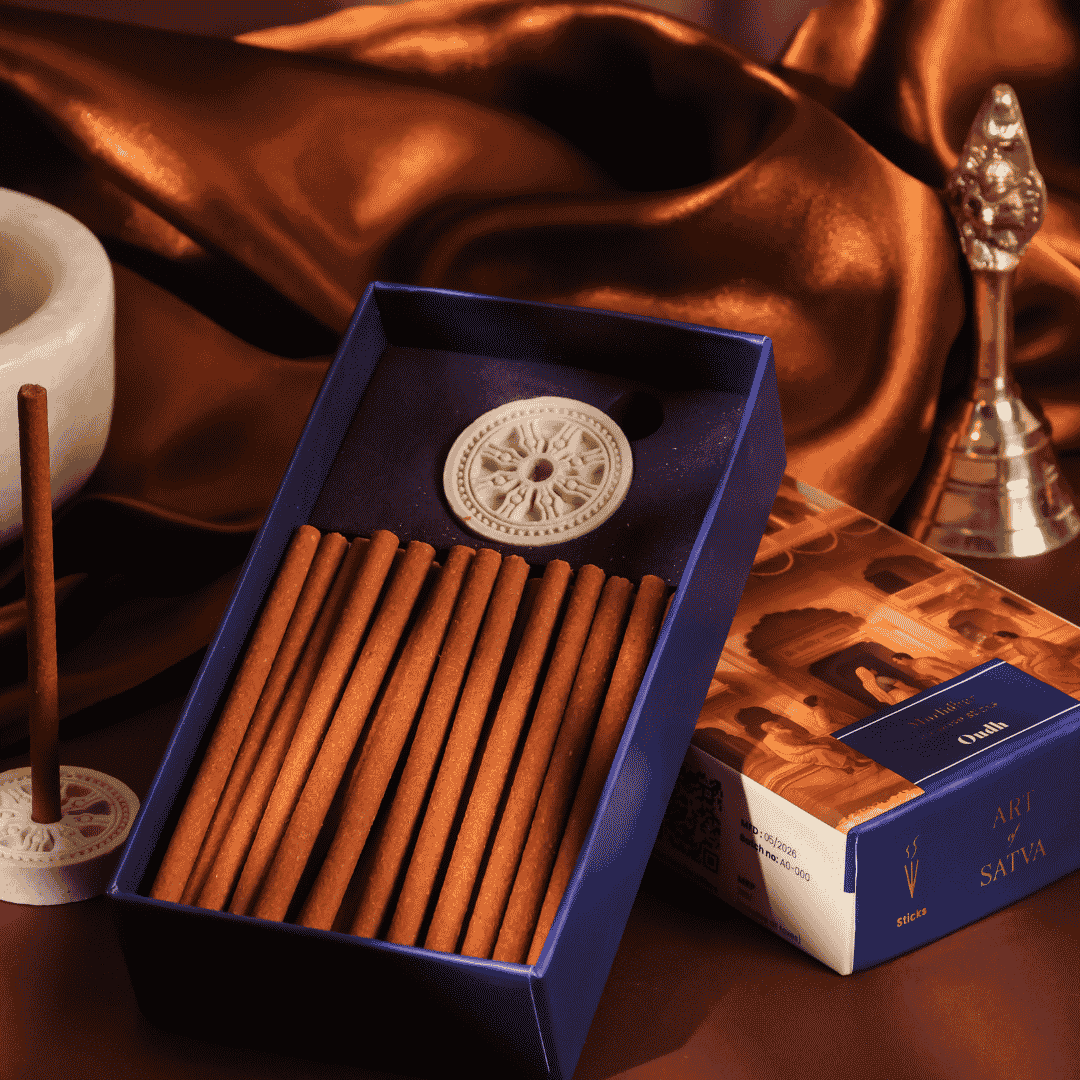 Marigold incense sticks in an Art of Satva presentation box - Sanatana Journey