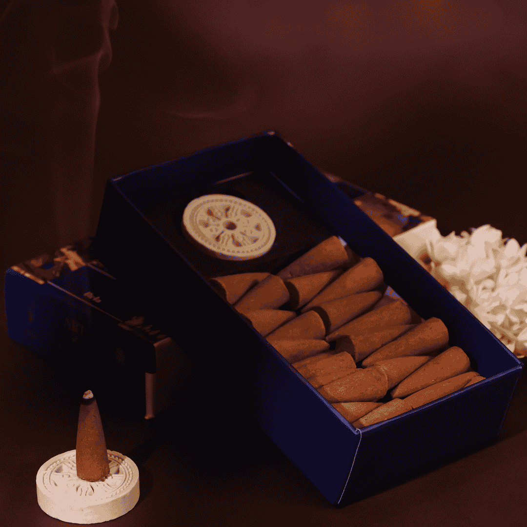 Rose incense cones in an Art of Satva presentation box - Sanatana Journey