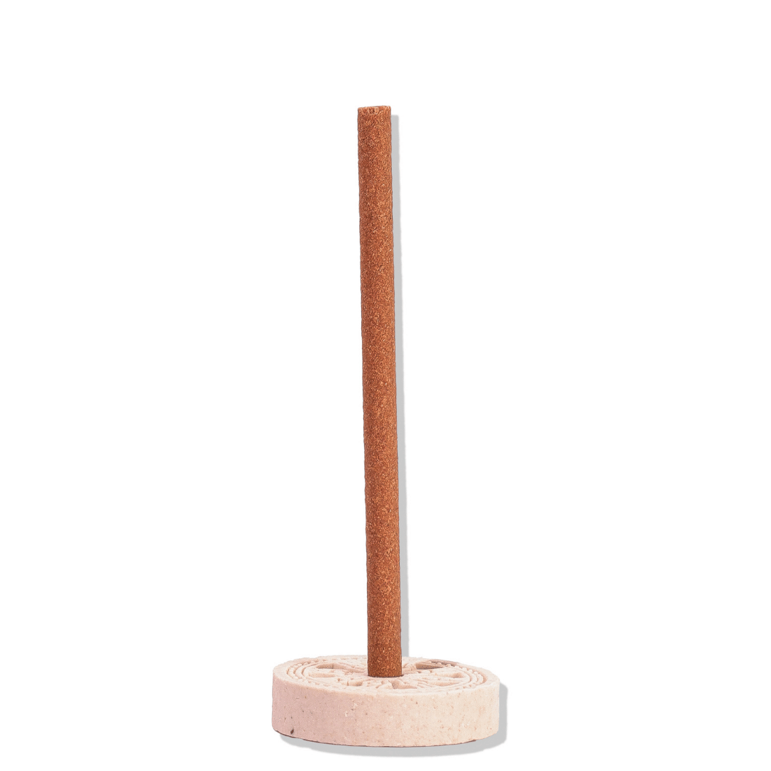 Single Tilak Chandan incense stick with holder on white - Sanatana Journey