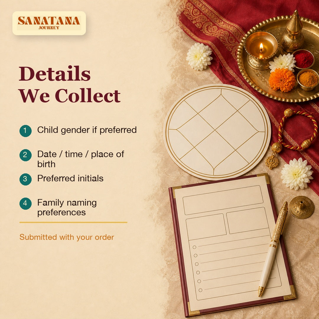 Details collected for baby name suggestion by rashi and nakshatra