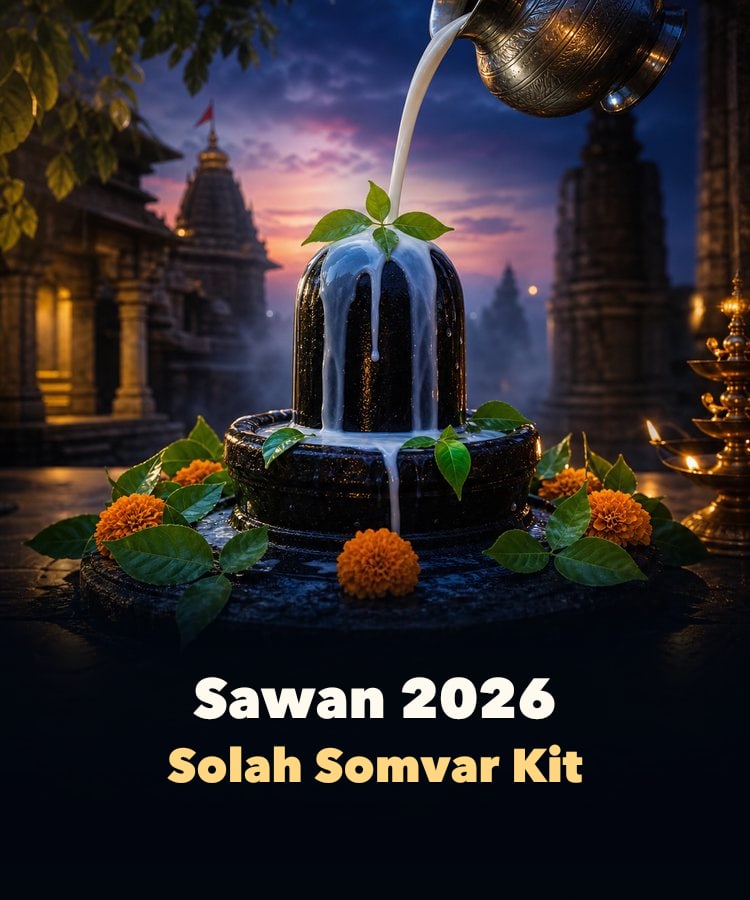 Sawan 2026 mobile banner - Solah Somvar Vrat Shivling abhishek with marigold and bel patra