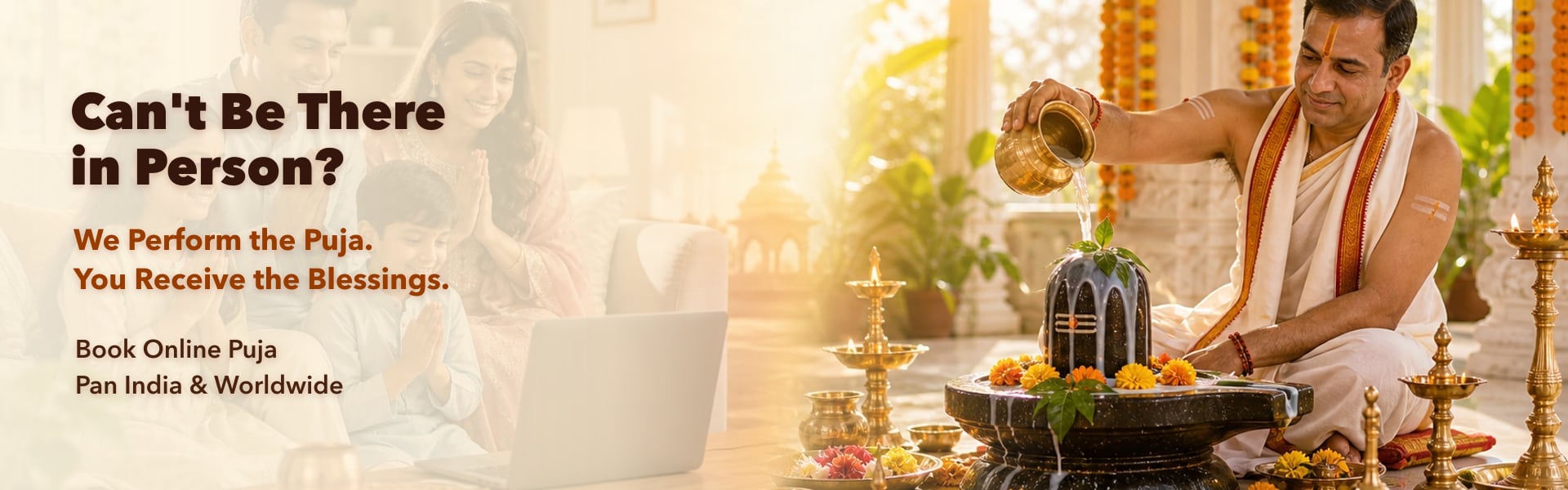 Book online pooja service India - verified pandit performs Rudrabhishek Satyanarayan Griha Pravesh puja with video