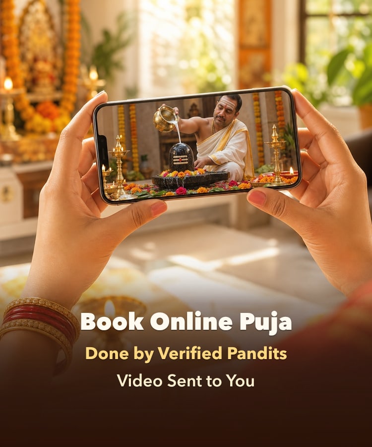 Online pooja booking mobile - book puja from anywhere in India USA UK Canada Australia get video recording
