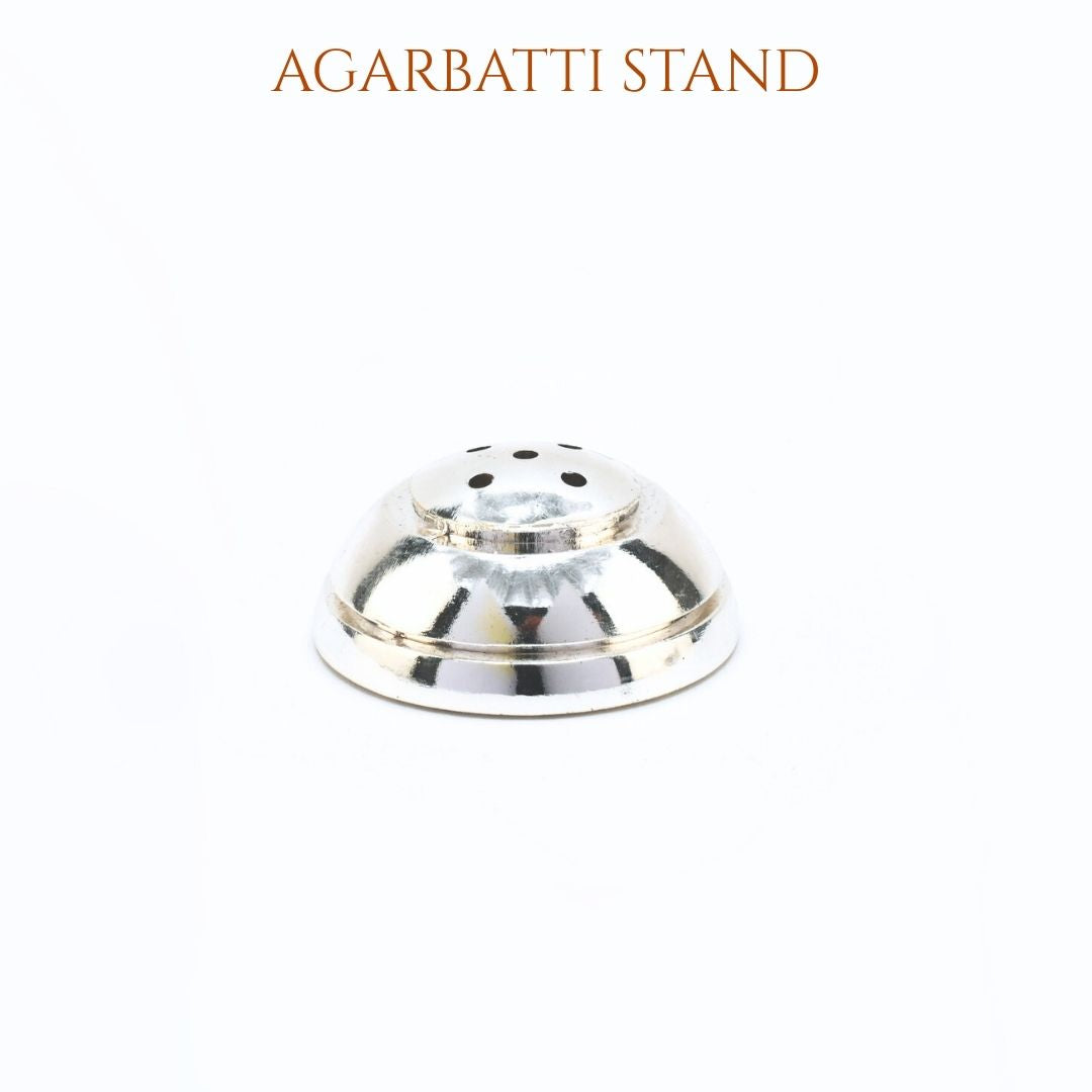 silver pooja thali set agarbatti sand