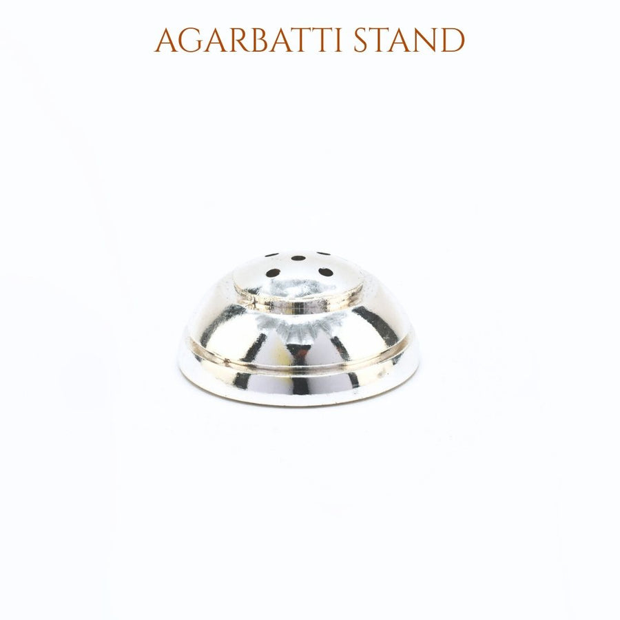 silver pooja thali set agarbatti sand