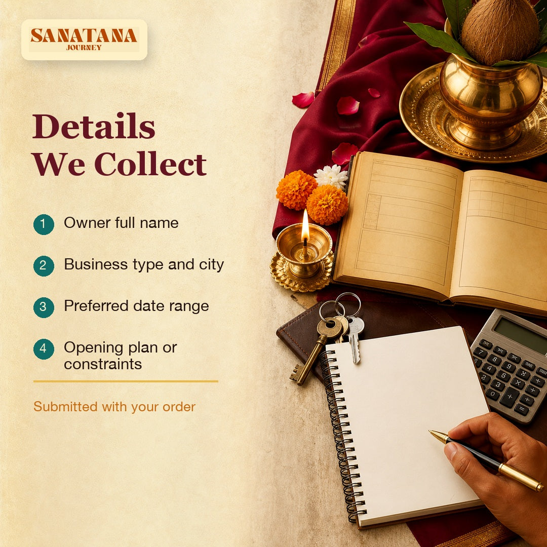 Details collected for business opening muhurat consultation