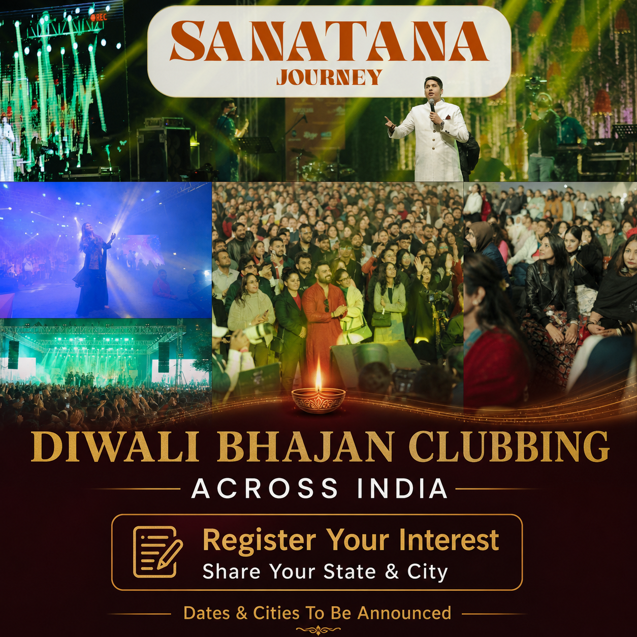 Diwali Bhajan Clubbing across India – real Sanatana Journey event highlights and interest registration