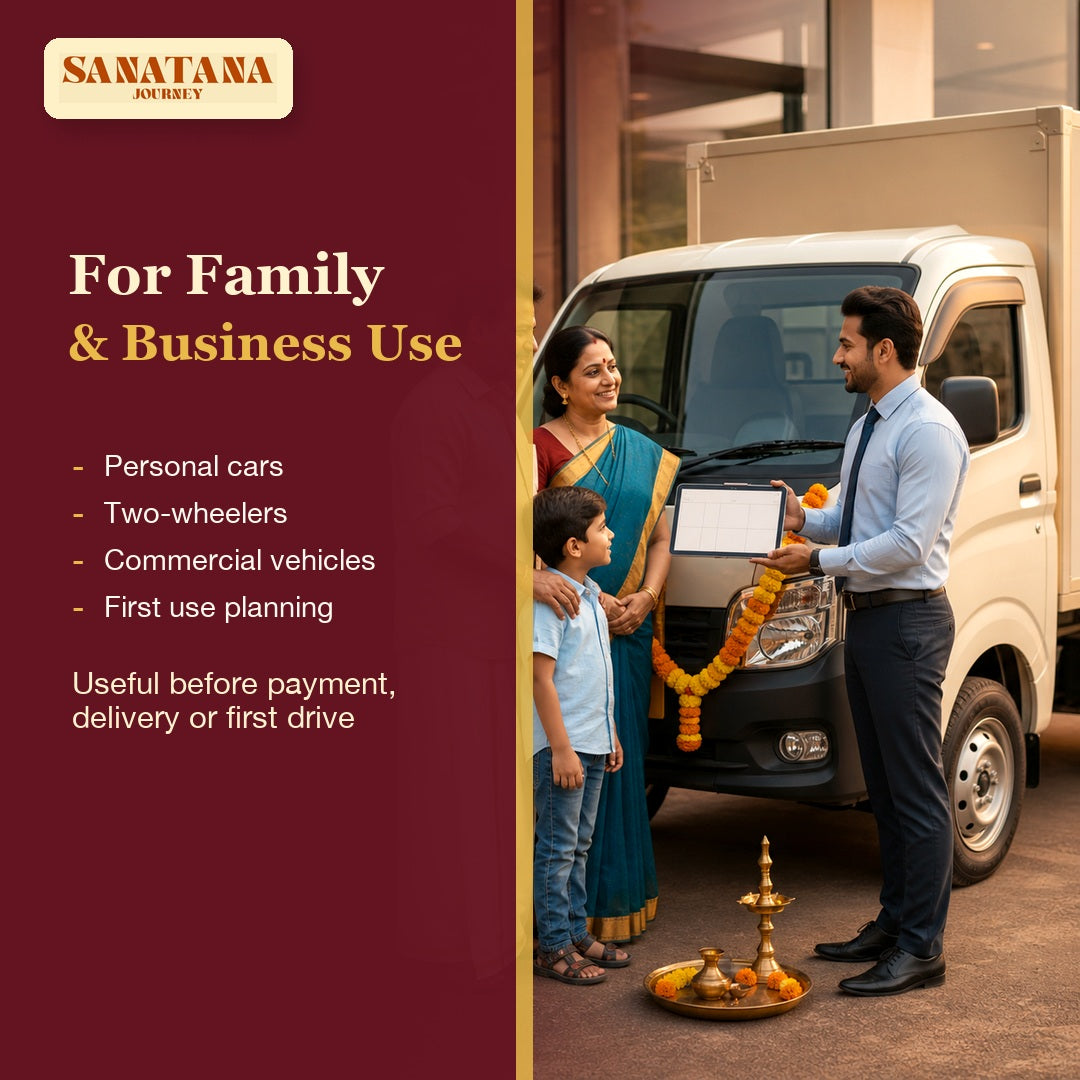 Vehicle purchase muhurat for family and business vehicle use