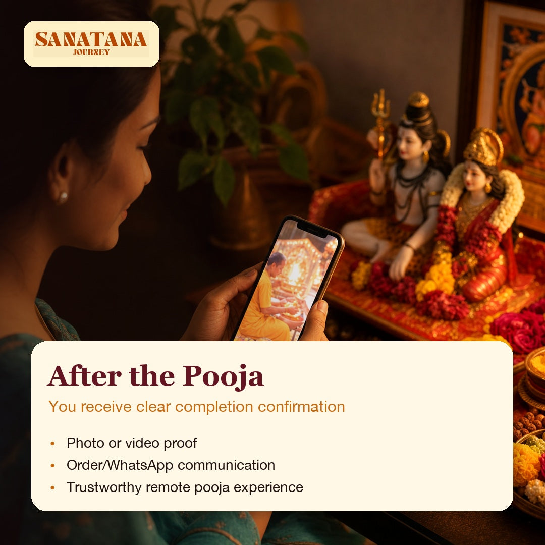 Gauri Shankar online pooja completion confirmation with photo or video proof