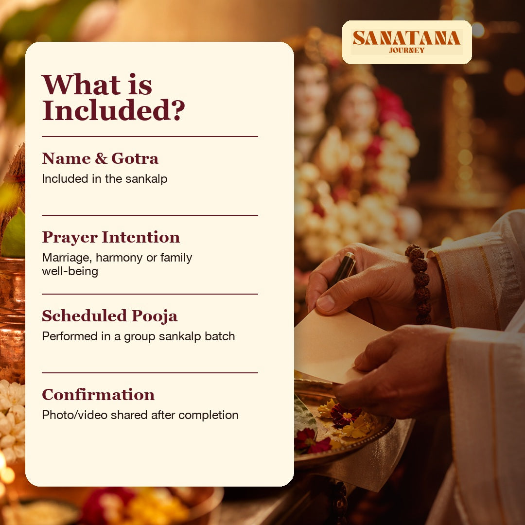 Gauri Shankar Group Sankalp Puja inclusions name gotra prayer intention scheduled pooja confirmation