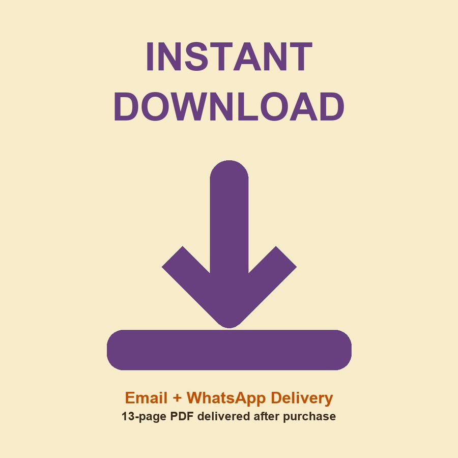 Instant download Sampurna Amavasya Guide eBook image showing Email and WhatsApp PDF delivery after purchase