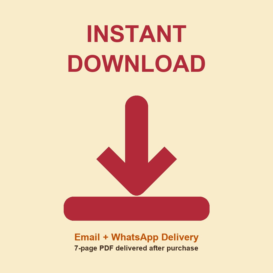 Instant download Varalakshmi Vratam Guide Hindi and English eBook image showing Email and WhatsApp PDF delivery after purchase