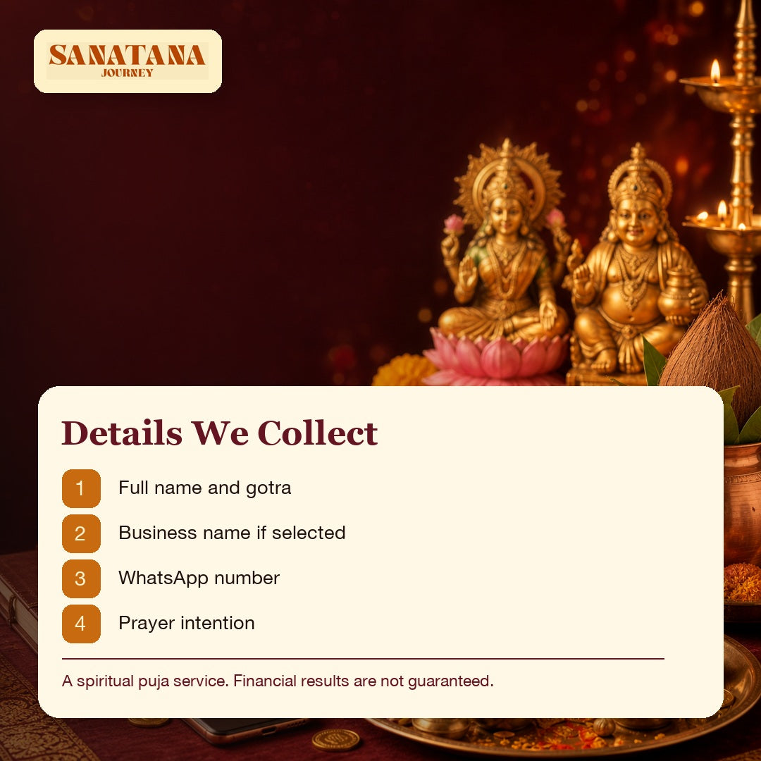 Lakshmi Kubera puja details collected name gotra business name WhatsApp prayer intention