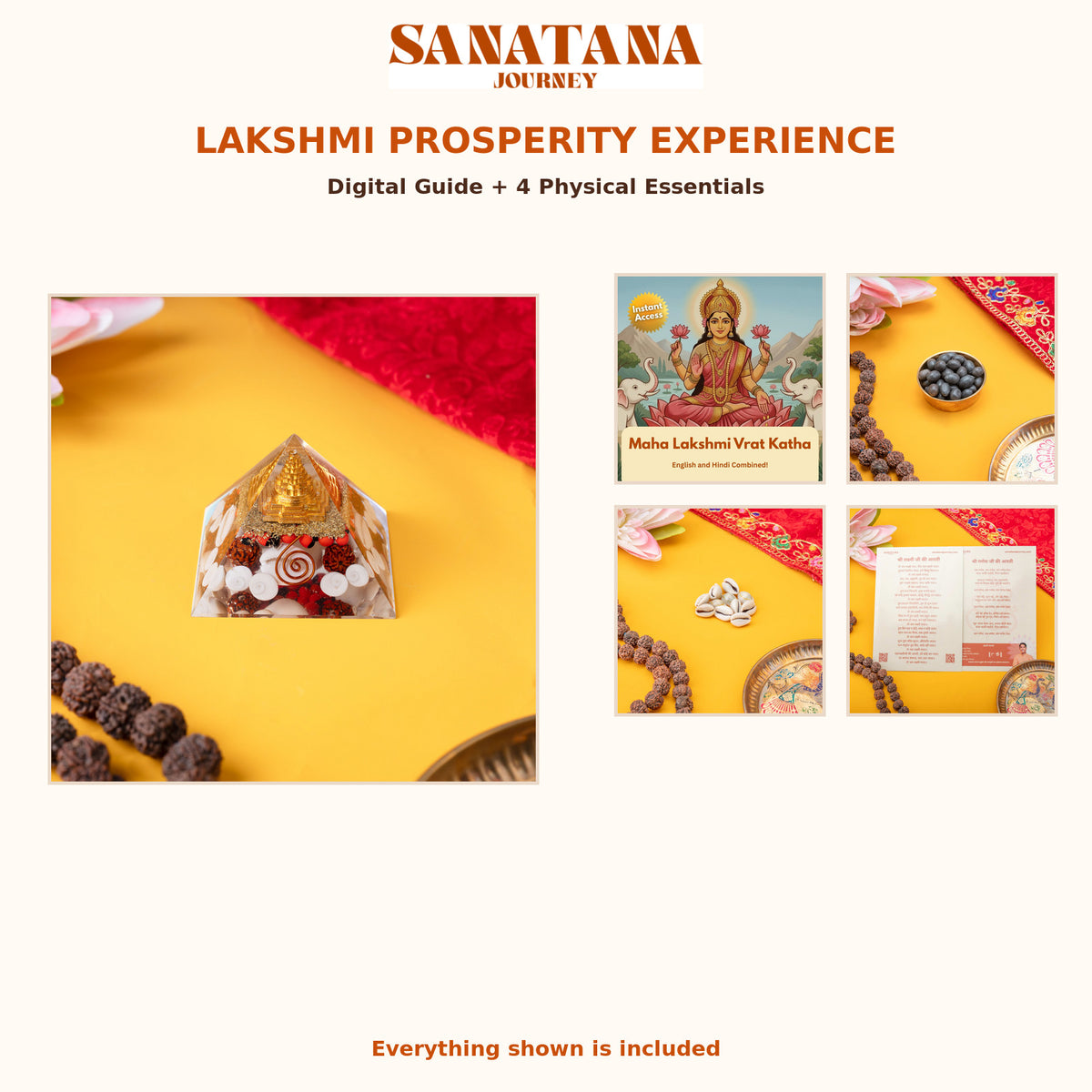 Lakshmi Prosperity Experience with eBook, pyramid and puja essentials